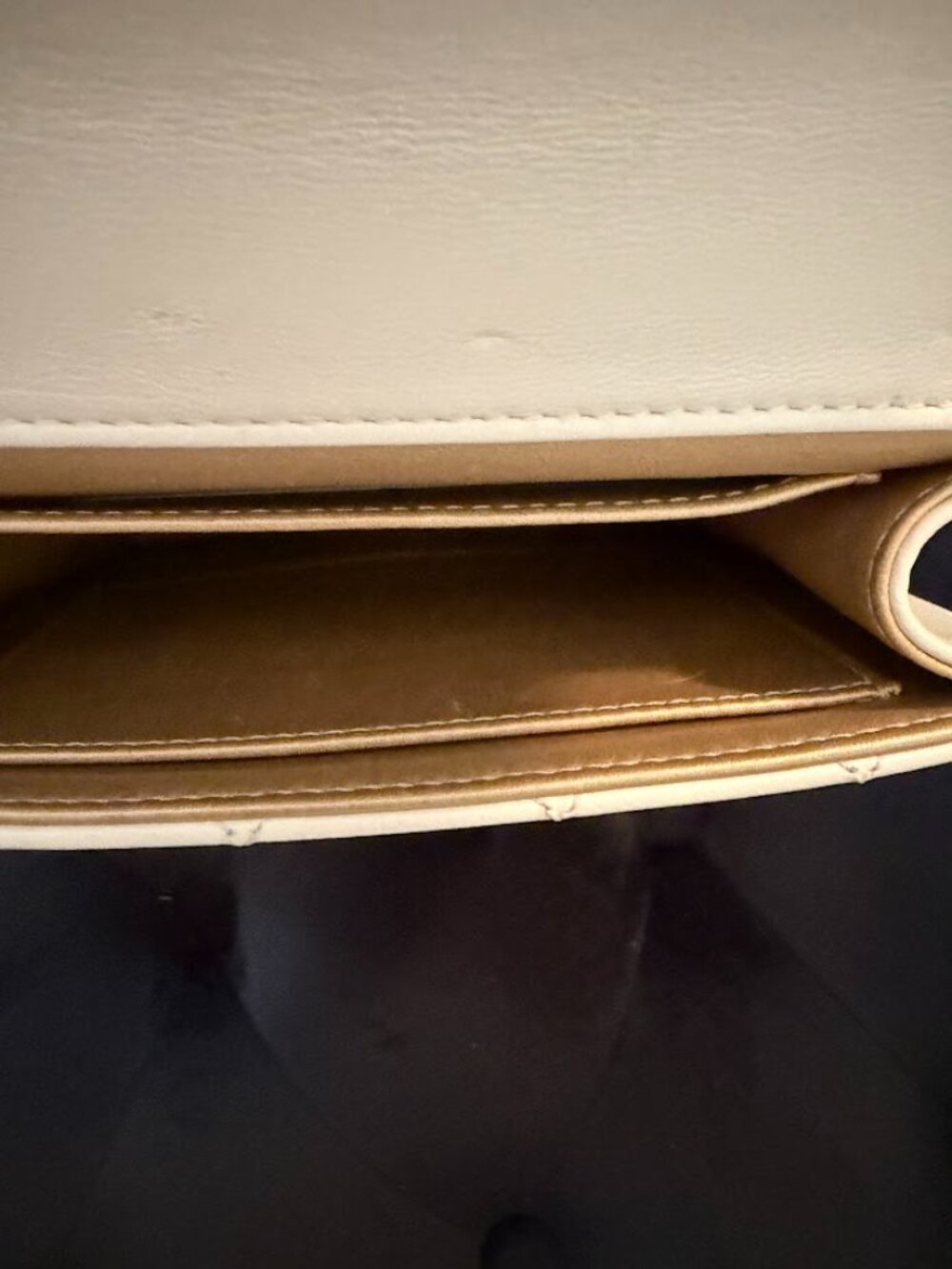 Chanel R2649 White Lambskin Mini Flap Bag Quilted Gold CC Chain Top Handle Rare - Picture 12 of 16